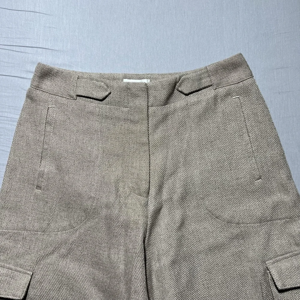 Torn By Ronny Kobo Pants Womens Bernee Wide Leg Cargo Pockets‎ Linen Blend